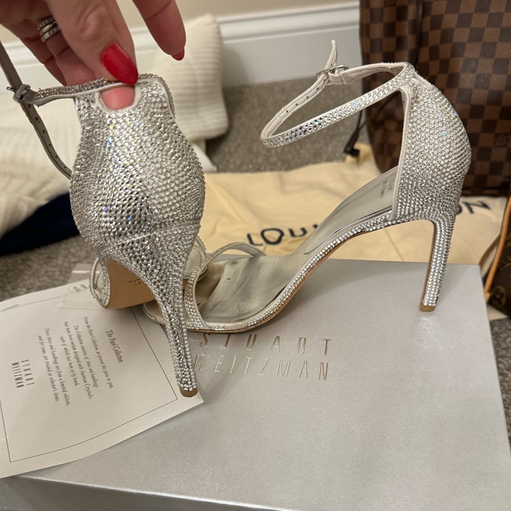 Stuart weitzman pave crystal bridal heels